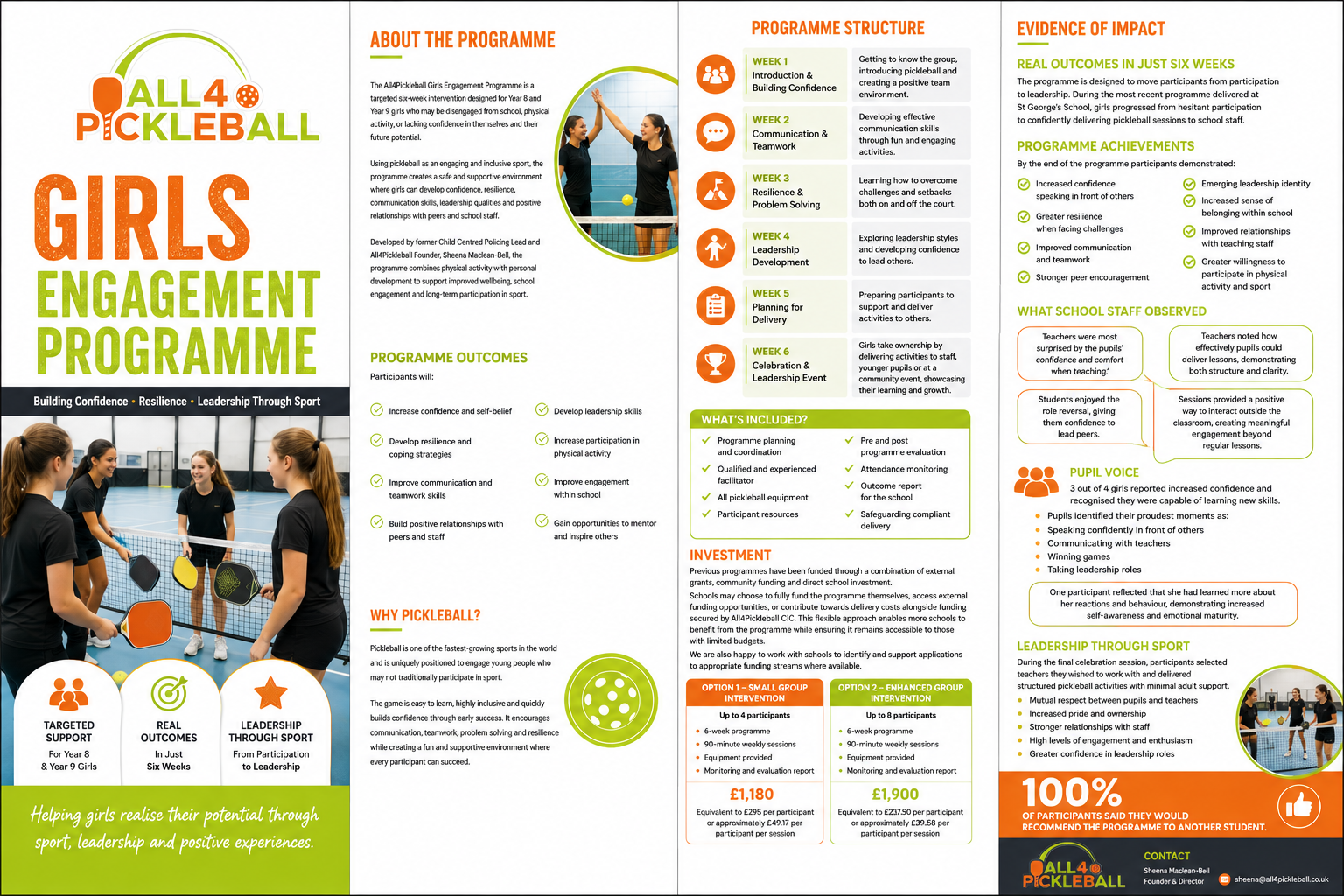 Girls Engagement Programme brochure preview